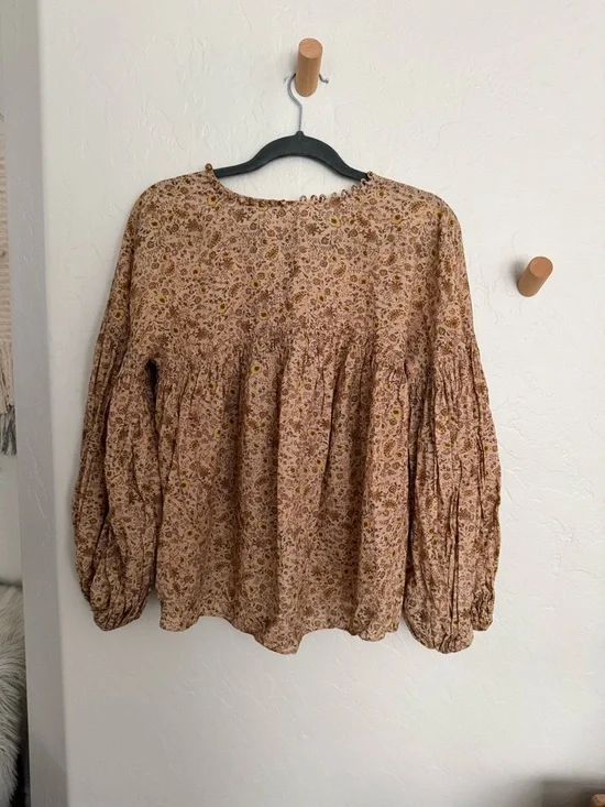 DÔEN Thistle Top in the Jaipur Mustard Floral print size small - Picture 4 of 9